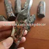 10 Unids Corte a mano Pulido Raro Flor de ciruelo natural Jade Jasper Obelisco Cristal de cuarzo 6 caras Varita Torre Punto Generador de curación Espécimen