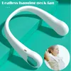 Wearable Bladeless Fan USB Gadgets Mini Opknoping Neckfan Oplaadbare Neckband Lazy Neck Hands Free Dual Cooling Draagbare Airconditioner Sportfans