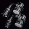 Top Quality Splash Guard Quartz Banger With 10mm 14mm 18mm Male Female 4mm Opaque Bottom Quartz Nails For Glass Bong Smoking