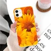 Solros mjuk TPU -mobiltelefonfodral f￶r iPhone 14 13 12 11 Pro Maxc XS Max XR 7 8Plus Daisy Protective MobliePhone Cover