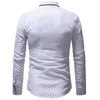 Chemises pour hommes 2020 marque de mode homme chemise à manches longues hauts à pois décontracté hommes chemises habillées mince XXXL301f