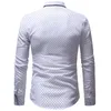 Koszule męskie 2020 marka moda Męska koszula długi rękawki Topy Polka Dot Casual Shirt Mens Sukienki Slim XXXL233R