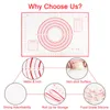 60*40cm Silicone Baking Mats Sheet Pizza Dough Non-Stick Maker Holder Pastry Kitchen Gadgets Cooking Tools Utensils Bakeware Accessories