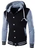 Mens Hoodie Baseball Jacket Män 2021 Mode Design Svart Slim Fit Varsity Brand Snygg College Jacekt Veste Homme