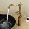 Torneiras de Bacia Banheira Antique Banheiro Faucet 360 Grau Spout Swivel Double Cross Handle Bath Cozinha Misturador Tapetes XT946