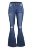 Jeans femininos 2021 inverno cintura alta vintage flare para mulheres preto sino bell denim mulher magro mais tamanho feminino pants de perna1