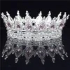 크리스탈 빈티지 로얄 퀸 킹 Tiaras 및 크라운 남자 / 여성 미인트 댄스 파티 Diadem 장식품 웨딩 헤어 쥬얼리 액세서리 Y200727