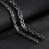 KN108173Z 6mm8mm stainless steel vintage black byzantine Link chain necklace for Mens hiphop jewelry 200390396788145
