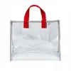 Mulheres Transparentes PVC Bolsa de Viagem Beach Saco De Ombro Clear Reusável Shopping Shopping Shopping PU Bolsa Toda Toda Water Water Waterproof P