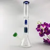 15 pouces bleu champignon filtre verre conduites d'eau bluegreen bras arbre huile dab plates-formes bécher bong 18mm joint narguilé