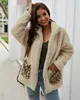 Designer Original vestiti di pelliccia Femme Autunno Inverno Spessa moda donna Maglione top Avvolgere lana Cardigan Scialle giacca cappotto caldo Leopardo casual