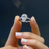 Удача для свадьбы с водой Трендое грушевое кубическое циркон Каменный камень мощено серебристые годовщины кольцо для женщин модные украшения215G