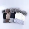 Winter Womens Beanie Hat With Two PomPom Knitting Wool Skullies Cap Female Imitation Ball Knitted Beanies Bonnet Girls Touca D18114926030