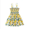 Bebé meninas vestidos crianças verão frutas strapless vestidos mango abacaxi limão vestido condole cintura estreita vestido princesa sundress bc7529