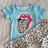 Ropa de niña de moda, boutique suave para niñas, trajes con parte inferior de campana, estampado de leopardo, nuevo diseño, rts, ropa de diseñador para niños, conjuntos para niñas Bab4211633