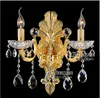 Lujosos apliques de pared plateados de cristal modernos Meerosee, accesorio de iluminación para velas de pared, color dorado, estilo tradicional MD8739