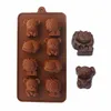 Hippo Lion Bear Shape Silikon Form Jelly Chocolate Cake Soap Smycken DIY Köksredskap för bakning Form Kaka dekorera mögel