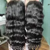 Pruiken Body Wave Lijmloze Full Lace Pruiken van echt haar 250 Dichtheid Transparant 30 Inch Kant Pruik Met Babyhaar Nep Scalp247v