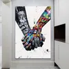 Peinture Graffiti abstraite mains d'amant, toile, affiches et imprimés, Art mural pour salon, décoration de la maison, sans cadre 6005350