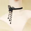 2020 Butterfly Pearl Корейский Black Lace кисточкой Женщины шеи цепи Поддельные Воротник ожерелье воротник цепи аксессуары оптом