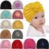 Noworodka Wełna Pearl Kwiat Kapelusz Baby Turban Indie Kapelusze Dziewczyny Kwiatowe Czaszki Czaszki Maluch Dziana Zimowa Czapka Akcesoria Mody Niemowląt M2441