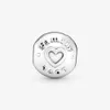 100% 925 Sterling Silver Love Family Heart Clip Charms Fit Original European Charm Bransoletka Moda Kobiety Wedding Engagement Biżuteria Akcesoria