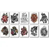 Tatouage temporaire hommes horreur roi tigre tatouage temporaire garçon étanche main tatoo rose bouche robot tatouage autocollant transfert d'eau