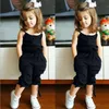 Kids Designer Kläder Tjejer Solid Ärmlös Rompers Sommar Bomull Linne Jumpsuits Bow Sling Onesies Bodysuits Byxor Klättra Kläder BC7578