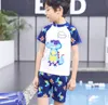 Kids Boy Swimwear Cartoon Dinosaur Boys Tops Shorts Cap 3pcs Sets Kids Swim Suits Summer Beach Clothes 6 Designs DW4969