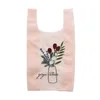 Aber Summer Women Transparent Tote Organza Garnduk Strandväska Broderi Handväska Högkvalitativ Eco Clear Handväskor Väskor för tjejer