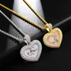 Hip Hop forme d'amour glacé Bling sur mesure Po cubique Zircon collier pendentif pour hommes bijoux avec chaîne de Tennis CX2007253246560