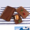 Rectangle Black Walnut Plates Delicate Kitchen Wood Fruit Vegetable Bread Cake Dishes Multi Size Tea Food Pizza Snack Trays VT1606