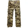 Nowa marka Spodnie Cargo Mężczyźni Wojskowe Proste Spodnie Męskie Casual Camo Spodnie Multi-Kieszonkowe Mężczyzna Joggers Hip Hop Long Crovers CX200728