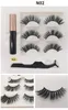 3 Pairs Magnetic Eyelashes False Lashes +Liquid Eyeliner +Tweezer eye makeup set 3D magnet False eyelashes No Glue