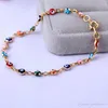 18K Yellow Gold Plated Multicolor Link Chain Bracelets Bangles Fashion Jewelry Bijoux for Women 20cm 7.87"