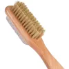 2 en 1 face poils naturels brosse épurateur en bois SPA douche brosse bain corps Massage brosses dos facile nettoyer brosses limes à pieds Cepillo De Bano De Madera