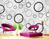 Papier peint cercle noir et blanc mur de fond TV papier peint Mural décoratif romantique en soie personnalisé