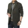 Blazer Men Casual Blazers Cotton Denim Parka Parka Men039S Slim Fit Jackets Army Green Khaki stor storlek MXXXL 4XL utomhus Outwear C2850884