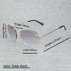 Vintage bez obręczy kwadratowe okulary przeciwsłoneczne C MĘŻCZYZNIE OCULOS CHOLE DIOND CUTHTING METAL RAME Owalne Gafas Kobiety do jazdy na plaży 4014323