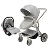 Kinderwagens # 2021 hoge landschap luxe eiervorm baby wandelwagen 3in1 met autostoel voor Born1