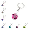 EPACKET DHL Gratis frakt Tree of Life Time Gem Keychain Pendant Dakr220 Mix Order Nyckelring Keychain