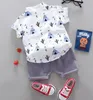 Baby Boy Outfits Barntecknad Skjortor Solid Short Pant 2st Sats Bomull Boys Tracksuits Boutique Toddler Kläder Set Sommarkläder 5639