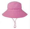 아기 양동이 모자 어린이 태양 피셔 모자 라운드 탑 와이드 브림 어부 모자 소년 소녀 여름 해변 모자 캐주얼 어린이 선물 패션 액세서리 LSK208