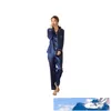 Женский шелковый сатин Pajamas Pajamas набор с длинным рукавом спящая одежда Pijama Pajamas костюм женский сон два частя набор Loungewear Plus Размер