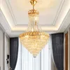 Modern Gold Crystal Chandelier LED Light American Crystal Chandeliers Lights Fixture Restaurant Hotel Hall Lobby Parlor Hem Inomhusbelysning