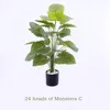 75 cm 24 teste piante tropicali monstera grande albero artificiale palma foglie verdi di plastica foglia di tartaruga finta per la decorazione della festa domestica5058234