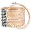 12 peças de 6 polegadas argolas de bordado de madeira a granel atacado círculo de bambu ponto cruz argola redonda para artesanato costura prática