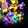 LED Peach Sakura Słoneczna Światło Światło Sznurek Halloween Boże Narodzenie 20/30 LED Light Ogrodowy Yard Home Decoration Strings