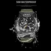 腕時計Smael 2021 Sport Watch Men Dual Time Waterproof 50m Miliatry Watch Chrono Alarm Wristwatch Vintage Classic Digital 235G