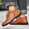 winter boots men genuine leather ankle top quality warm snow fashion boot chaussure homme